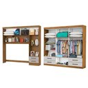 Ver imagem 2 de Guarda-roupa Casal Modulado Eleganza 11 Portas 6 Gavetas com Espelho Cinamomo/off White - Pnr Móveis