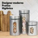 Ver imagem 4 de Jogo Potes Vidro para Mantimento Hermético Tampa Inox