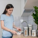 Ver imagem 5 de Jogo Potes Vidro para Mantimento Hermético Tampa Inox