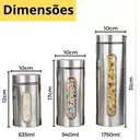 Ver imagem 6 de Jogo Potes Vidro para Mantimento Hermético Tampa Inox