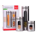 Ver imagem 7 de Jogo Potes Vidro para Mantimento Hermético Tampa Inox