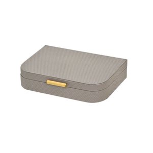Caixa Decorativa Cinza com Acabamento em Dourado 28x6x21,5cm