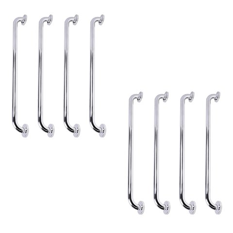 Barra de Apoio 70cm Inox Kit 8 Unidades Gestante Idoso Criança Banheiro Box Suporte Escada Corrimao 