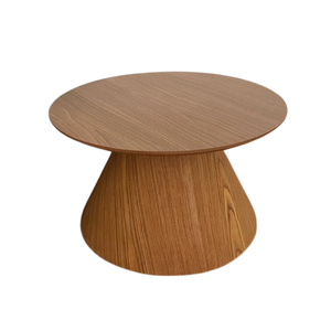 Mesa Cone de Centro Redonda 60 cm Base Freijó Tampo Freijó Personal Decor Design Mesa de Centro Cone