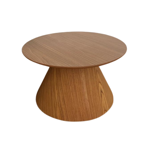 Mesa Cone de Centro Redonda 60 cm Base Freijó Tampo Freijó Personal Decor Design Mesa de Centro Cone