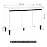 Balcão Gabinete de Pia Manu 120cm S/ Tampo Cor Amêndoa/branco - Ajl Móveis - 5