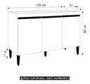 Ver imagem 5 de Balcão Gabinete de Pia Manu 120cm S/ Tampo Cor Amêndoa/branco - Ajl Móveis
