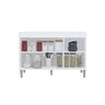 Balcão Gabinete de Pia Manu 120cm S/ Tampo Cor Amêndoa/branco - Ajl Móveis - 4