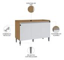 Ver imagem 3 de Balcão Gabinete de Pia Manu 120cm S/ Tampo Cor Amêndoa/branco - Ajl Móveis