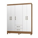 Ver imagem 7 de Guarda Roupa Casal 5 portas 2 gavetas Naturale / Branco Assis - Moval