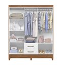 Ver imagem 6 de Guarda Roupa Casal 5 portas 2 gavetas Naturale / Branco Assis - Moval
