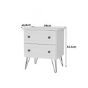 Ver imagem 3 de Mesa de Cabeceira Industrial 54cm 2 Gavetas e Pés 100% Mdf Cor:branco