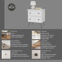 Ver imagem 4 de Mesa de Cabeceira Industrial 54cm 2 Gavetas e Pés 100% Mdf Cor:branco