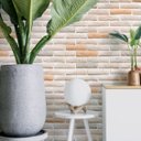 Ver imagem 1 de Papel de Parede Adesivo Tijolo em Tons Bege e Laranja 5m