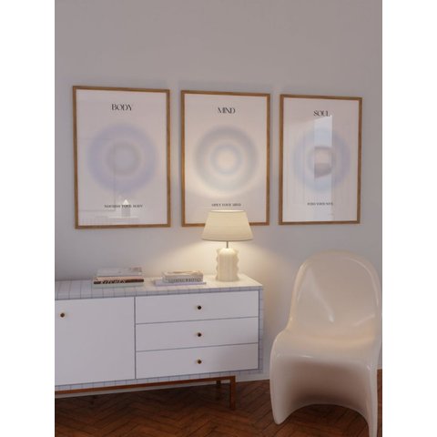 Kit 3 Quadros Decorativos Corpo Mente Alma Moderno