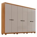 Ver imagem 2 de Guarda-Roupa Casal 100% MDF 6 Portas e 6 Gavetas com Pés 273cm Multimóveis CR35545 Madeirado/Off