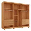 Ver imagem 5 de Guarda-Roupa Casal 100% MDF 6 Portas e 6 Gavetas com Pés 273cm Multimóveis CR35545 Madeirado/Off