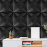 Kit 20 Placas Revestimento Preto Auto Relevo Dakar Decorativo Lavável Quarto Sala 50cm X 50cm - 2