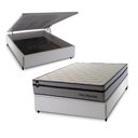 Ver imagem 1 de Conjunto Box Baú Casal Preston Branco 138x188x78 c/ Molas Ensacadas