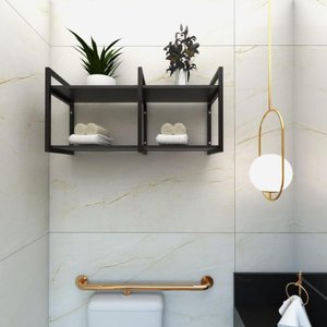 Nicho Industrial banheiro toalhas prateleira industrial pratileira prateleira de ferro e madeira