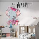 Ver imagem 3 de Adesivo de Parede Elefantinha com Flores-Gigante 125x100cm