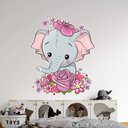 Ver imagem 2 de Adesivo de Parede Elefantinha com Flores-Gigante 125x100cm
