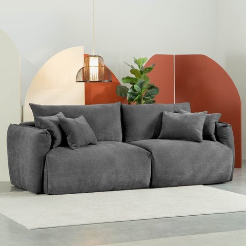 Sofá 2 Lugares 200cm Comfy CabeCasa MadeiraOriginals Cinza Grafite