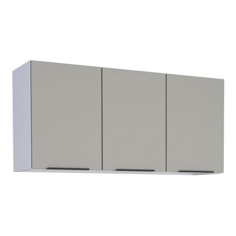 Armário Aéreo Júpiter 115cm 5 Nichos Aço Porta de Bater Cinza Cozimax