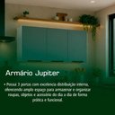 Ver imagem 3 de Armário Aéreo Júpiter 115cm 5 Nichos Aço Porta de Bater Cinza Cozimax