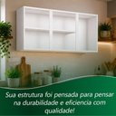 Ver imagem 6 de Armário Aéreo Júpiter 115cm 5 Nichos Aço Porta de Bater Cinza Cozimax