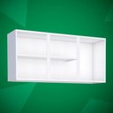 Ver imagem 2 de Armário Aéreo Júpiter 115cm 5 Nichos Aço Porta de Bater Cinza Cozimax