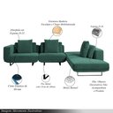 Ver imagem 3 de Sofá Modulado Sala de Estar Carmen 652cm Pés de Ferro Linho Rústico Azul Aquamarine G92 - Gran Belo