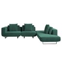 Ver imagem 7 de Sofá Modulado Sala de Estar Carmen 652cm Pés de Ferro Linho Rústico Azul Aquamarine G92 - Gran Belo