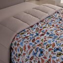 Ver imagem 1 de Edredom Cobertor Sonnet King Malha Estampada Dupla Face 100% Algodão - Bege - Borboletas