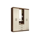Ver imagem 1 de Guarda Roupa Solteiro 5 Portas e 3 Gavetas Havana Star 5.3 Jatoba/areia - Santos Andirá