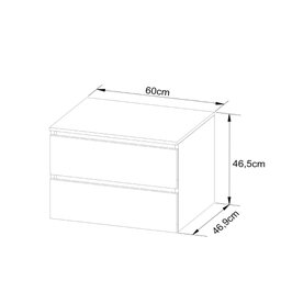 Gabinete para Banheiro com 2 Gavetas - Amêndoa/Branco - 5