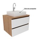 Ver imagem 4 de Gabinete para Banheiro com 2 Gavetas - Amêndoa/Branco
