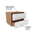 Ver imagem 3 de Gabinete para Banheiro com 2 Gavetas - Amêndoa/Branco