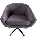 Ver imagem 4 de Kit Duas Poltrona Giovana Base Giratória Cromado em Sued Premium:cinza