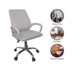 Cadeira de Escritório Esteirinha Tela Mesh Ergonômico Branco - 3