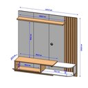 Ver imagem 2 de Painel para TV Rima 50 Polegadas 137,6cm MDP com Porta Nichos Prateleira Cinamomo Off White Bechara