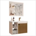 Ver imagem 1 de Conj Gab C/ Espelheira e Cuba para Banheiro 60cm Adonis Ofertamo Pérola/ripado