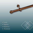 Ver imagem 3 de 01 Varão de Cortina Colorido Simples Varao Curtina Pequena 2,0m 19mm