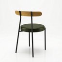 Ver imagem 7 de Cadeira Sala de Jantar Kit 8 Lizzie Base Tubular Preto Encosto Castanho PU D03 - D'Rossi