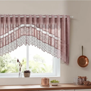 Ver imagem 5 de Cortina Renda Cozinha Cascata 3,00 m X 1,00 Alt Rose: Rose
