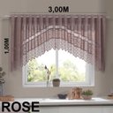 Ver imagem 2 de Cortina Renda Cozinha Cascata 3,00 M X 1,00 Alt Rose: Rose
