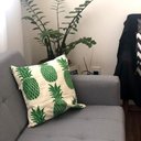 Ver imagem 3 de Almofada Algodão Estampada Abacaxi 40x40cm Verde - Capa com enchimento