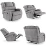 Poltrona do Papai Reclinável Kalie Power Elétrica Fh9 Linho Cinza - Mpozenato - 5