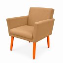 Ver imagem 4 de Poltrona Cadeira para Sala Confortável e Minimalista Paris em Suede Capuccino