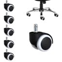 Ver imagem 1 de Rodinha Giratoria de Cadeira para Escritorio Kit 5 Uni Resistente Home Office Casa Enroscar Firme Tr